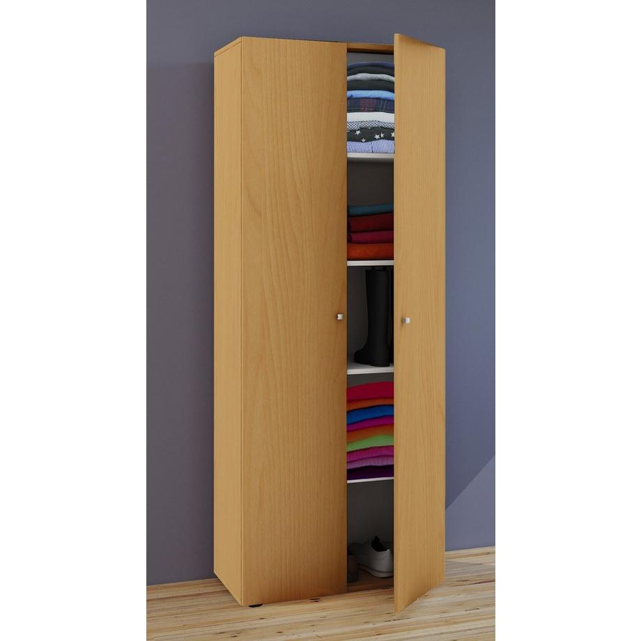 VCM Holz Kleiderschrank | 5 Fächer | Maße ca. B. 70 x  H. 178 x T. 40 cm | 2 Drehtüren | erweiterbar | Schrank - Vandol  