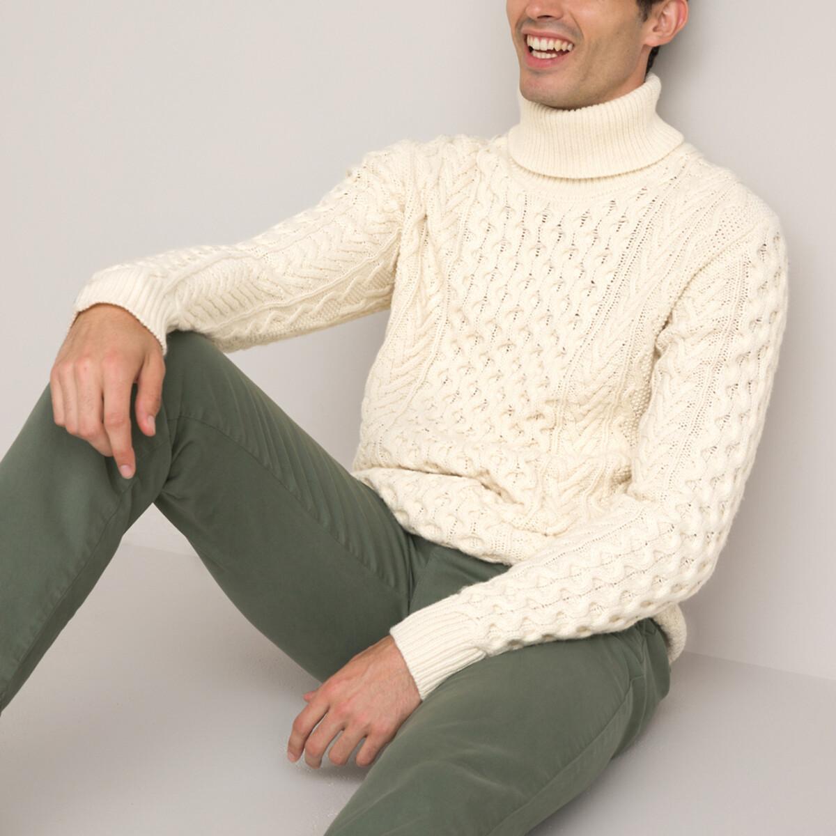 La Redoute Collections  Rollkragenpullover mit Zopfmuster 