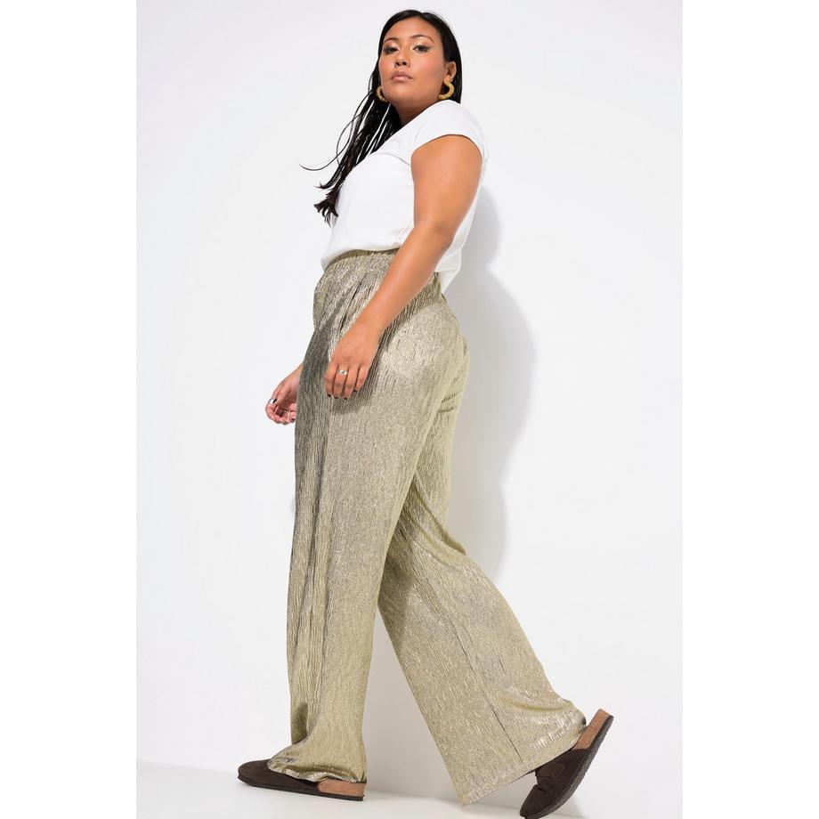 Studio Untold Pantaloni Glitter Gamba Larga Dritta  