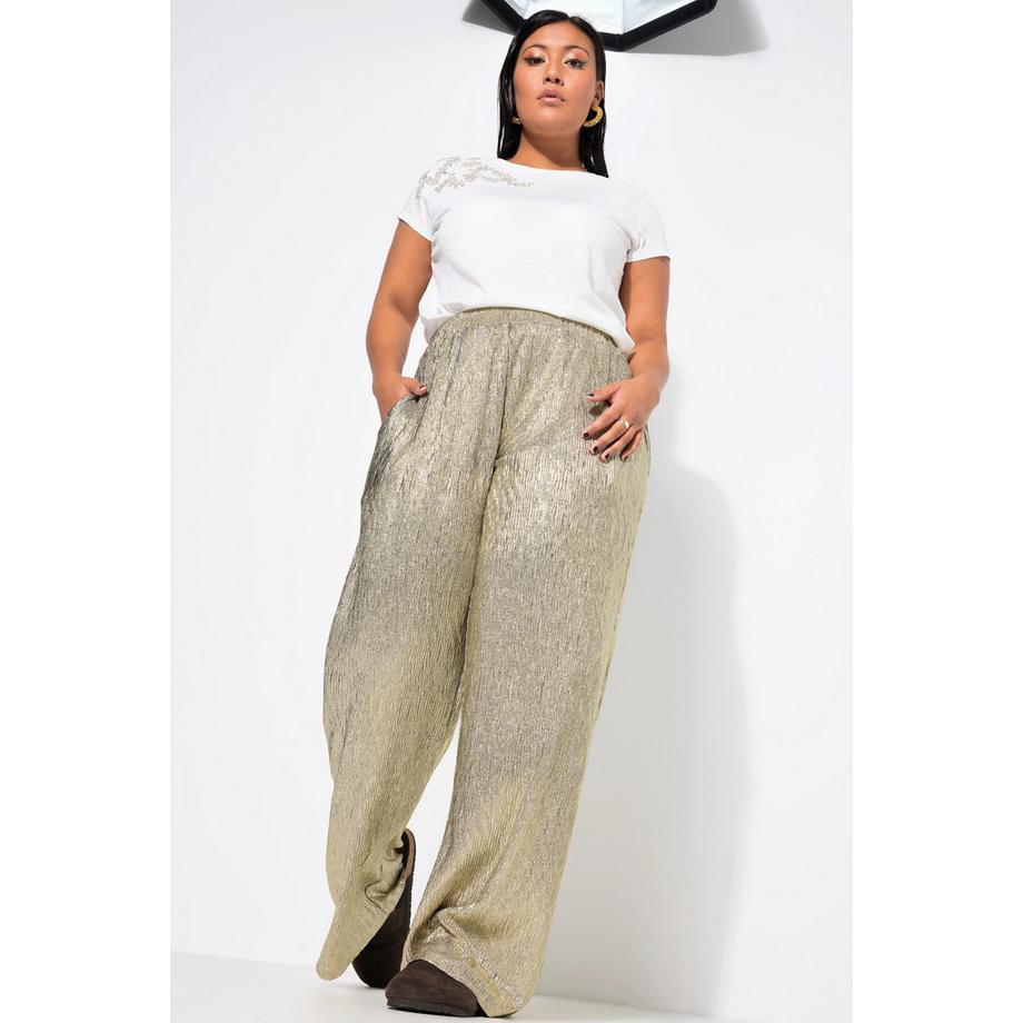 Studio Untold Pantaloni Glitter Gamba Larga Dritta  