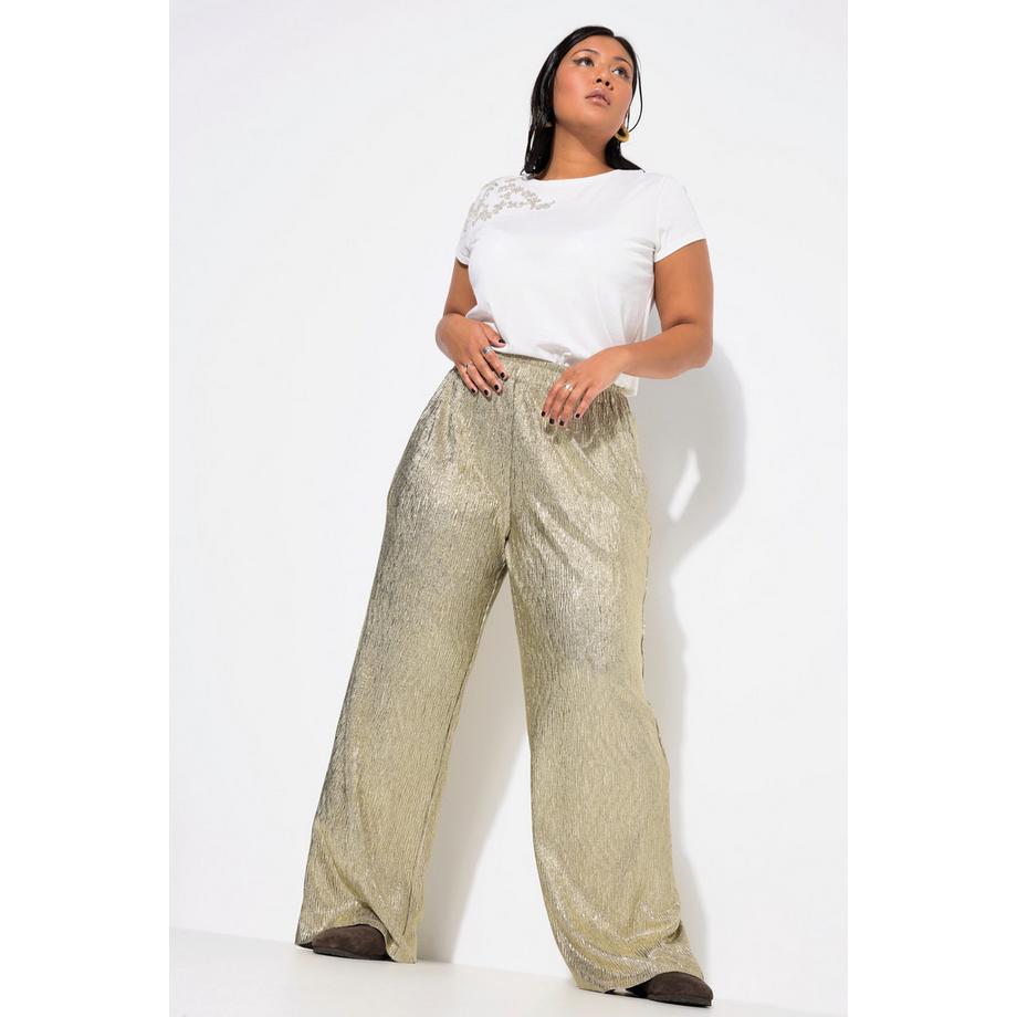 Studio Untold Pantaloni Glitter Gamba Larga Dritta  