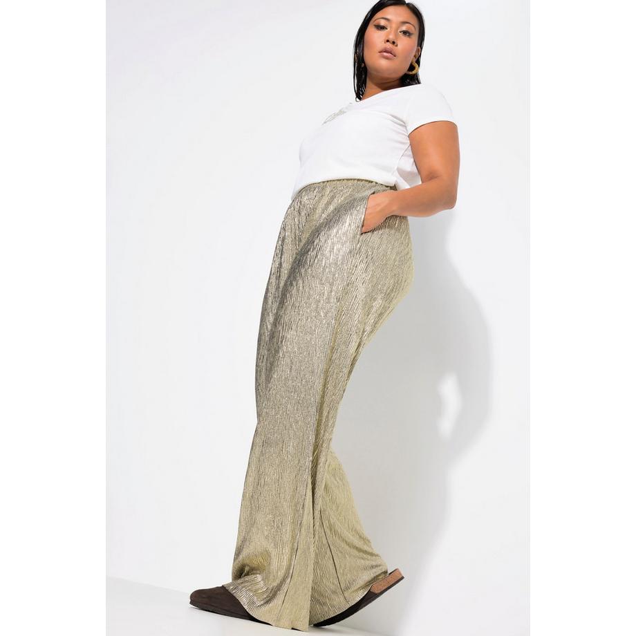 Studio Untold Pantaloni Glitter Gamba Larga Dritta  