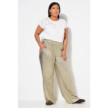 Pantaloni con effetto glitter e taglio della gamba ampio e dritto