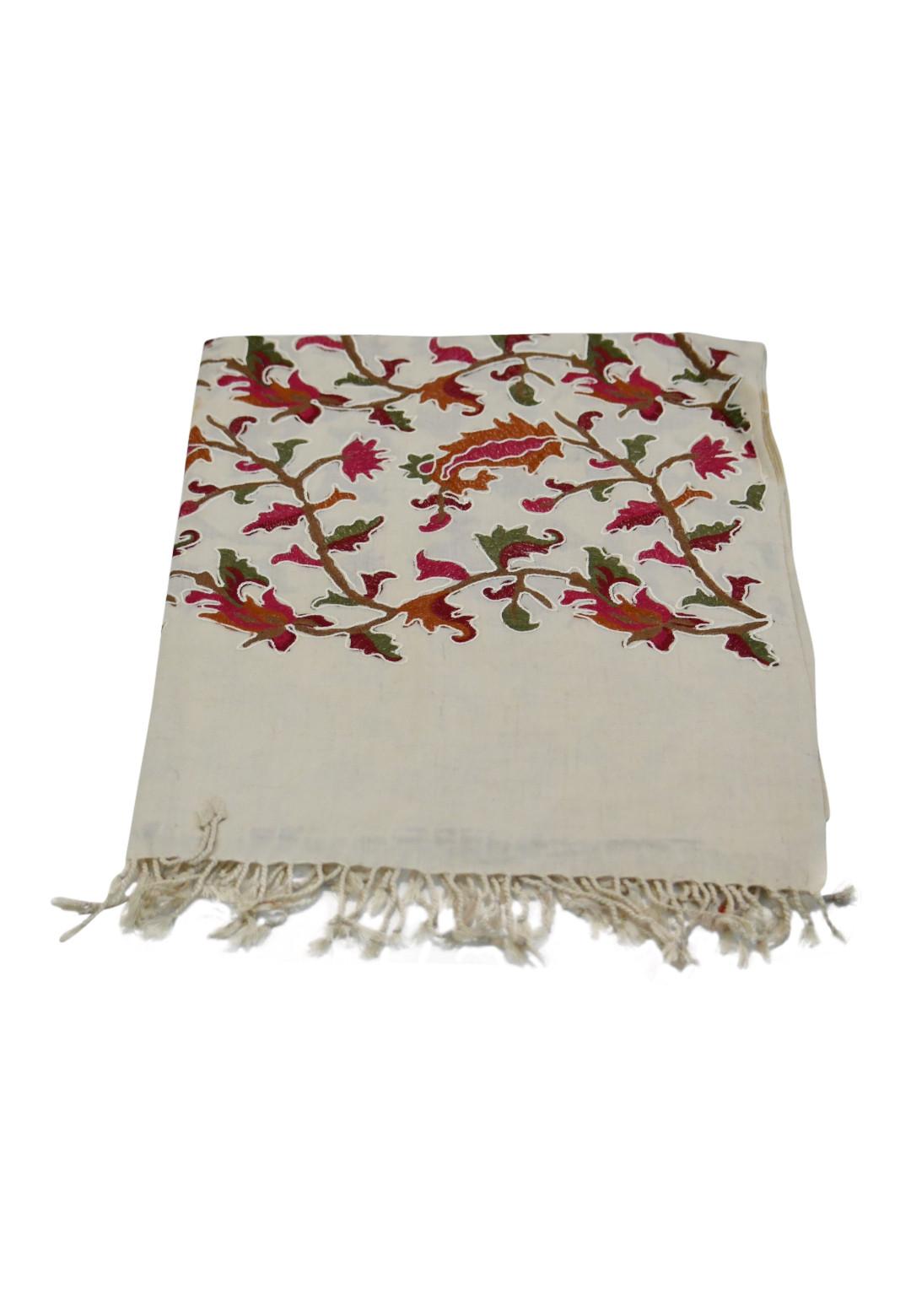 Blue Chilli Écharpe en laine de cachemire avec élégance florale exquise  