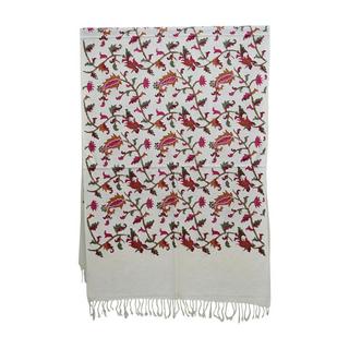 Blue Chilli Écharpe en laine de cachemire avec élégance florale exquise  