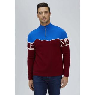 Bellemere New York  Pull en mérinos semi-zippé à imprimé montagne 