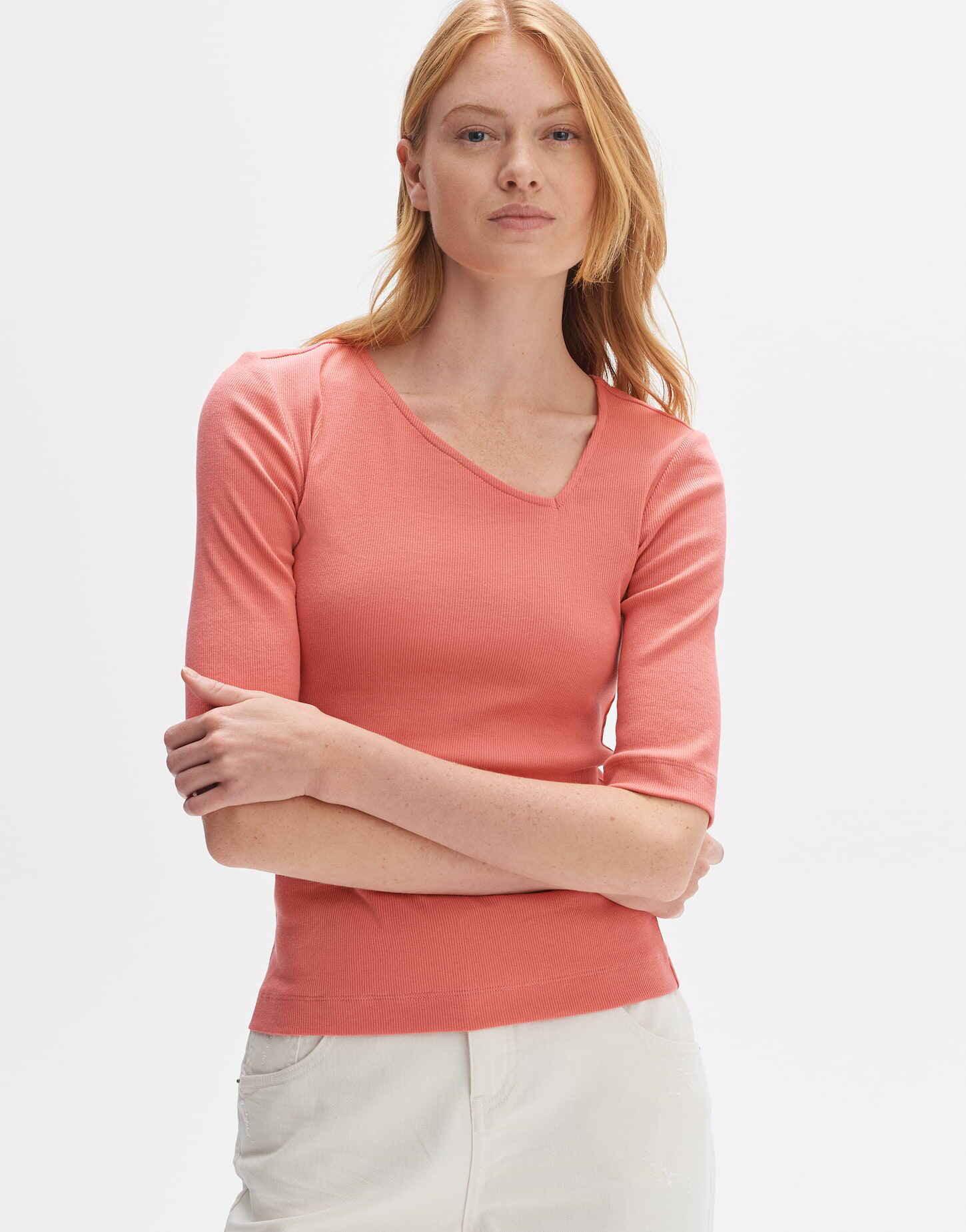 Image of Rippshirt Sifasym Fresh Gerader Schnitt Damen Hellorange 44