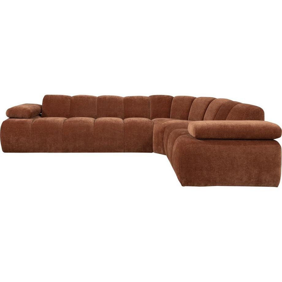 mutoni Canapé d'angle Mojo droit tissu côtelé marron rouille 310x230  