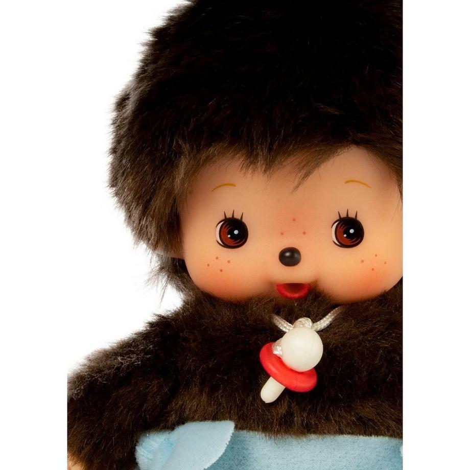 Monchhichi  Sekiguchi 235370 Original Bebichhichi Junge, aus braunem Plüsch, mit blauer Windel, ca. 15 cm 