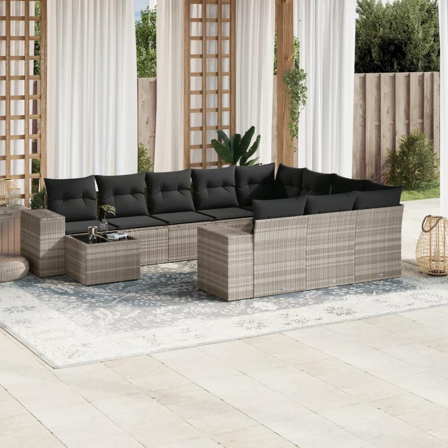 VidaXL Ensemble de canapés de jardin rotin synthétique  