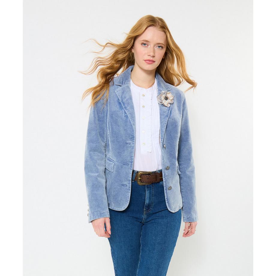 Einreihige Stretch-Kordjacke