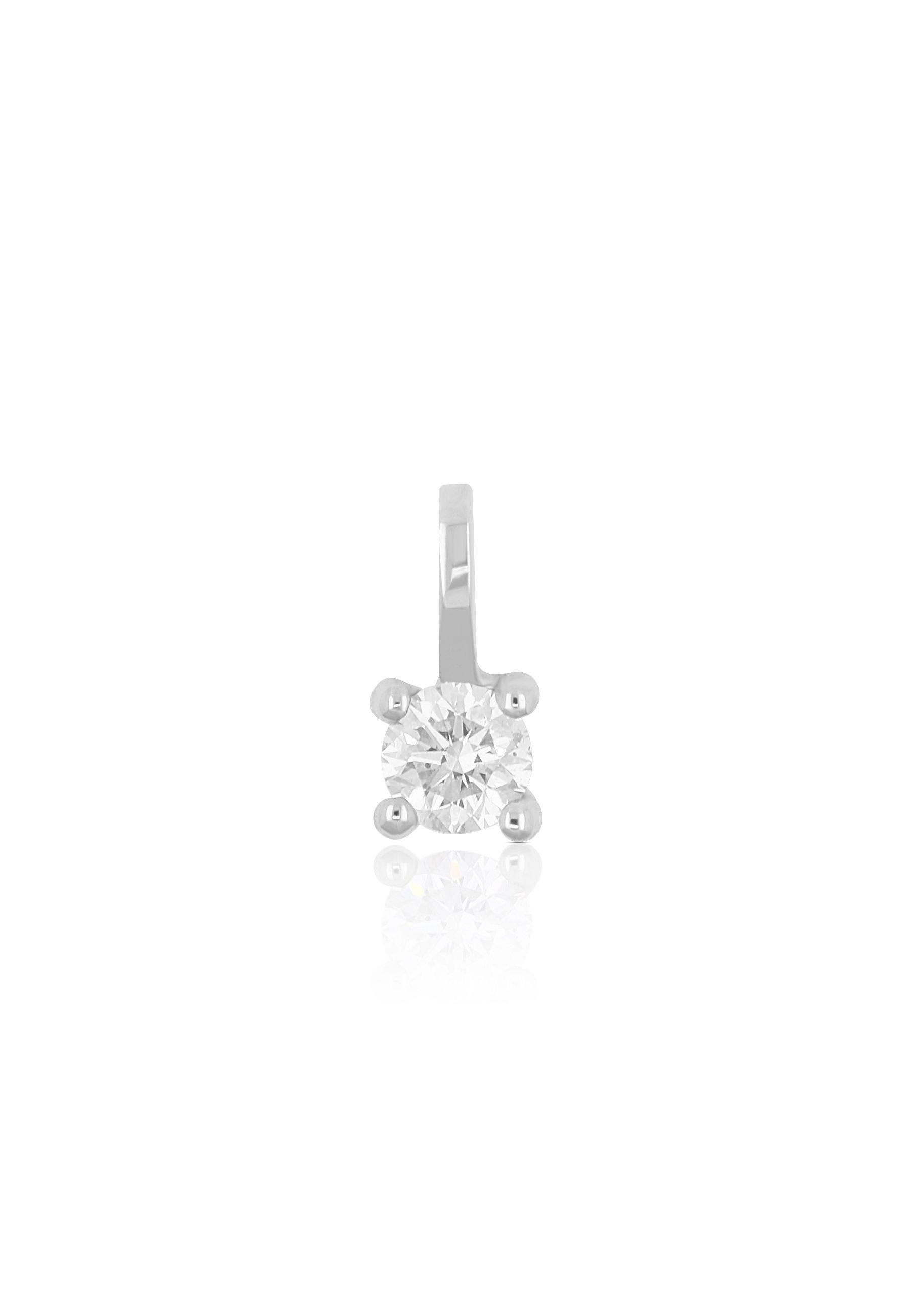 MUAU Schmuck  Solitär Anhänger 4-Griff-Fassung Weissgold 750 Diamant 0.15ct. 8x4.5mm 