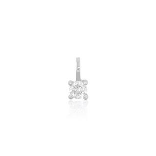 MUAU Schmuck  Solitär Anhänger 4-Griff-Fassung Weissgold 750 Diamant 0.15ct. 8x4.5mm 