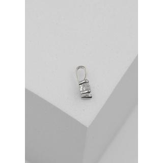 MUAU Schmuck  Pendentif solitaire 4 poignées en or blanc 750 diamant 0,15ct. 8x4,5mm 