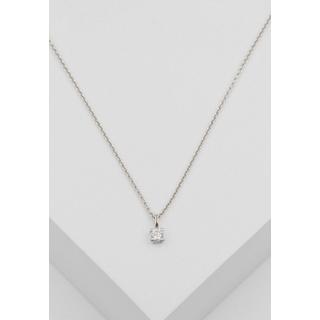 MUAU Schmuck  Solitär Anhänger 4-Griff-Fassung Weissgold 750 Diamant 0.15ct. 8x4.5mm 