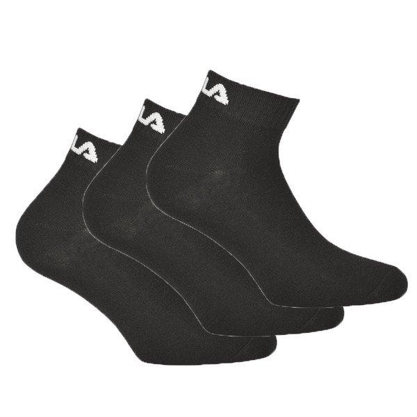 Image of Fila Quartersocken 3er-pack Unisex Schwarz 35-38