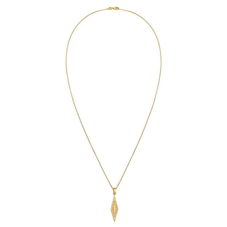 Kuzzoi  Halskette  Raute Marquise Ornament Used Look 925 Silber 