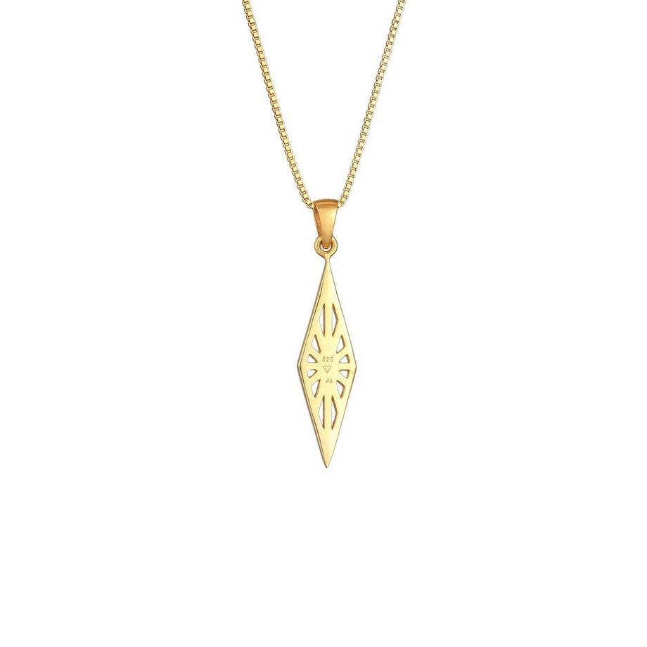 Kuzzoi  Halskette  Raute Marquise Ornament Used Look 925 Silber 