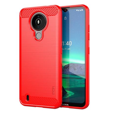 Cover-Discount  Nokia 1.4 - Mã©Tal Look Carbone Caoutchouc Coque 