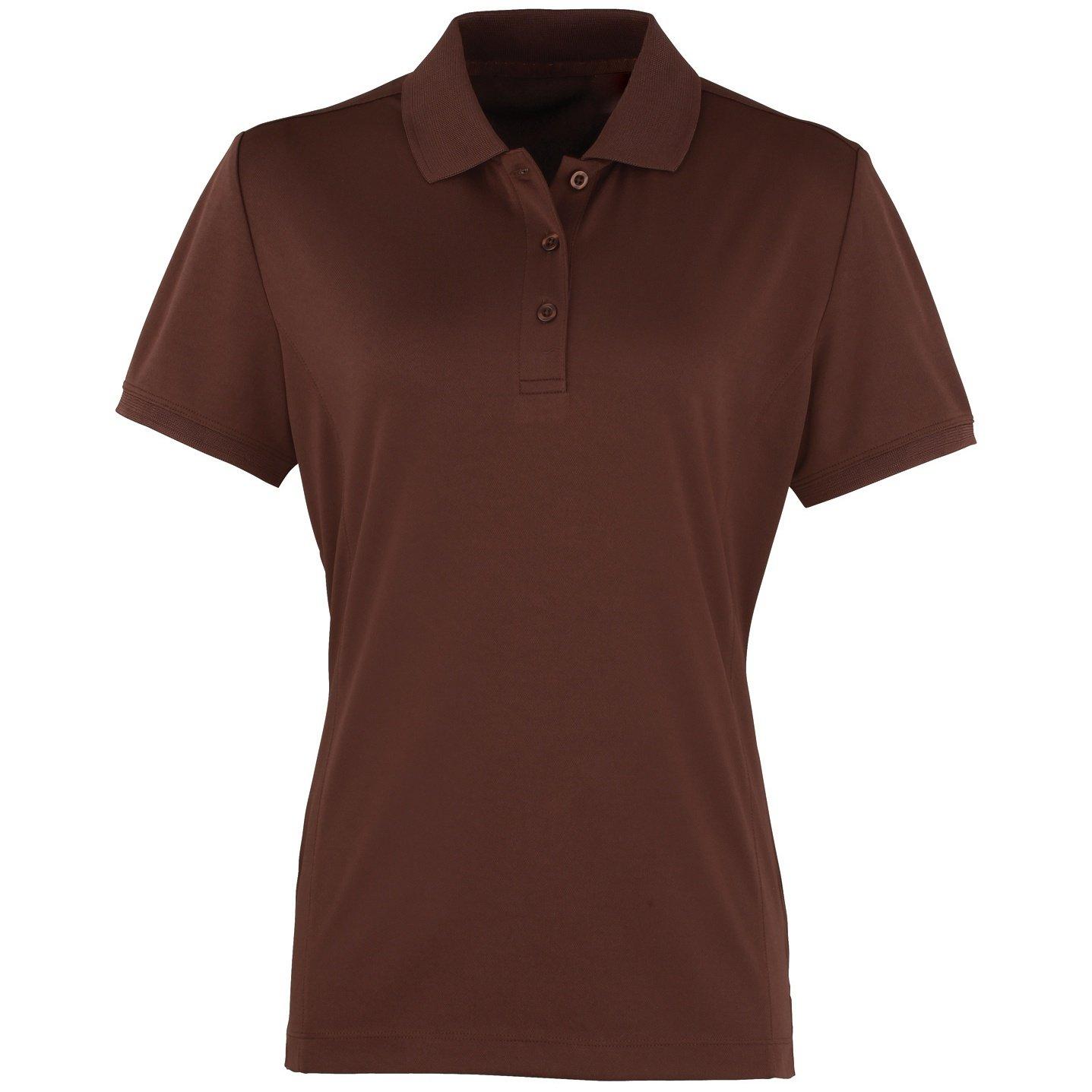 Image of Coolchecker Piqué Poloshirt Polohemd, Kurzarm Damen Braun XL