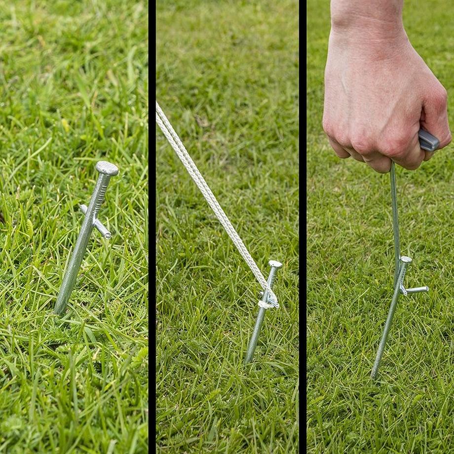 Pricenet  Piquet Rock T 23 cm en métal avec traverse soudée - lot de 20 pièces en étui 