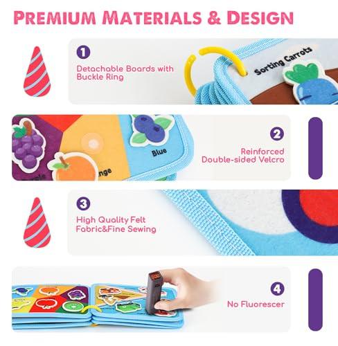 Activity-board  Tableau d'activité Castle Busy Board, 12 en 1 Livre d'activité silencieux Jouet pour enfants en bas âge Filles Garçons, Bébé Sensoriel, Jouet d'apprentissage Tableau d'activité motrice 