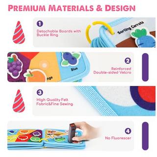 Activity-board  Tableau d'activité Castle Busy Board, 12 en 1 Livre d'activité silencieux Jouet pour enfants en bas âge Filles Garçons, Bébé Sensoriel, Jouet d'apprentissage Tableau d'activité motrice 