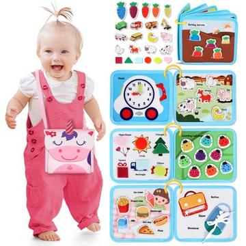 Tableau d'activité Castle Busy Board, 12 en 1 Livre d'activité silencieux Jouet pour enfants en bas âge Filles Garçons, Bébé Sensoriel, Jouet d'apprentissage Tableau d'activité motrice