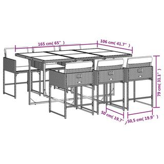 VidaXL Ensemble de salle à manger de jardin rotin synthétique  