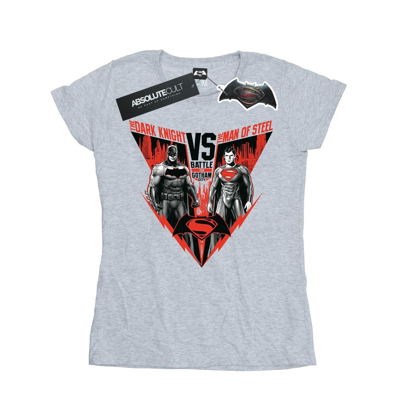 Image of Batman V Superman Battle Tshirt Damen Grau L