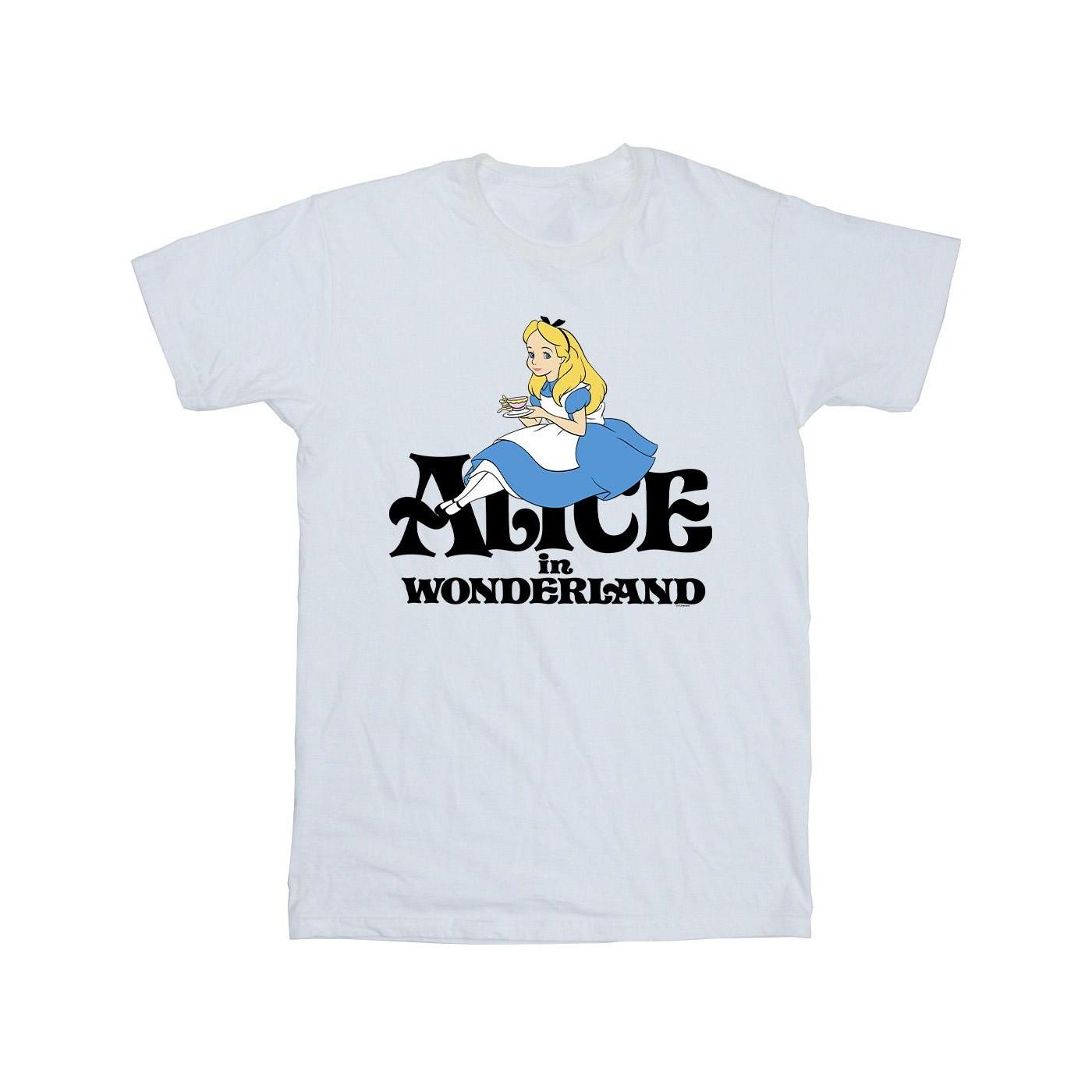 Image of Alice In Wonderland Tea Drinker Classic Tshirt Herren Weiss L