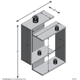 Calicosy Scaffale a muro 4 Ripiani L90 cm - Kreta  