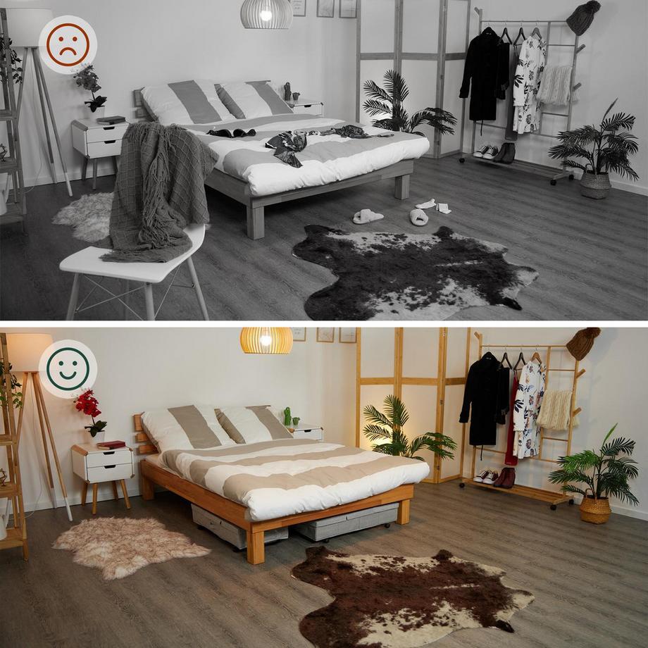 Northix Unterbettboxen mit Rollen, 2er-Pack  