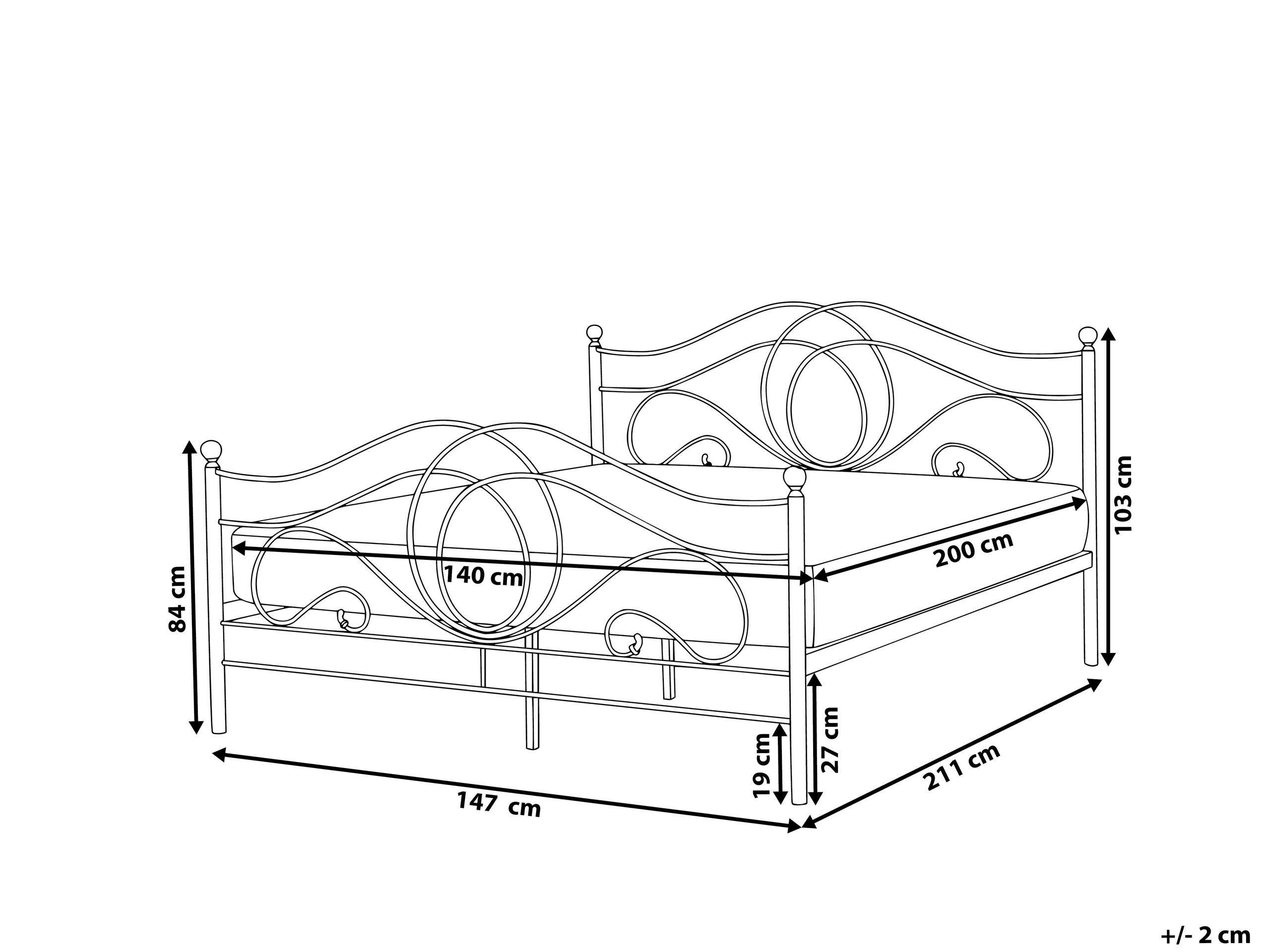 Beliani Bett mit Lattenrost aus Stahl Retro LYRA  