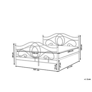 Beliani Bett mit Lattenrost aus Stahl Retro LYRA  