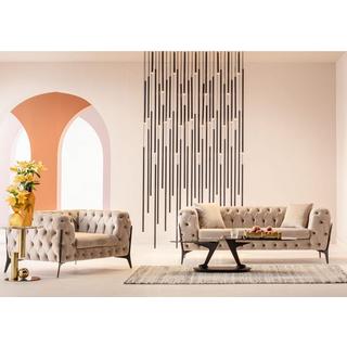 KARE Design Canapé Bellissima 2 places velours beige  