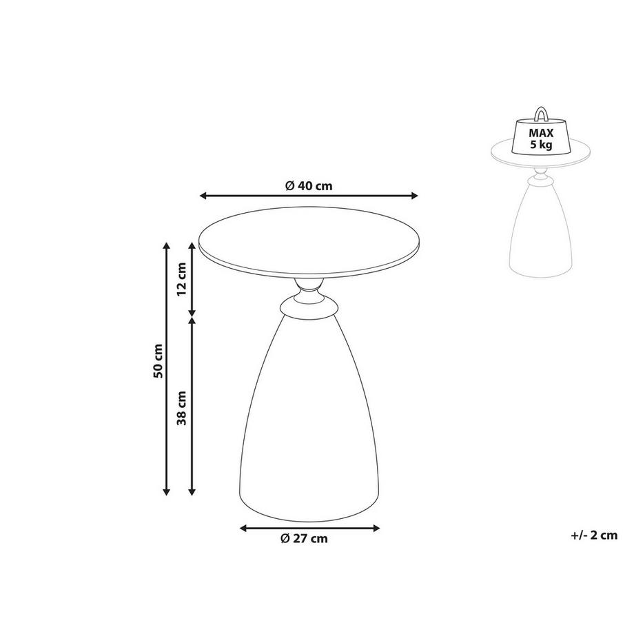 Beliani Table d'appoint en Métal Glamour CADY  