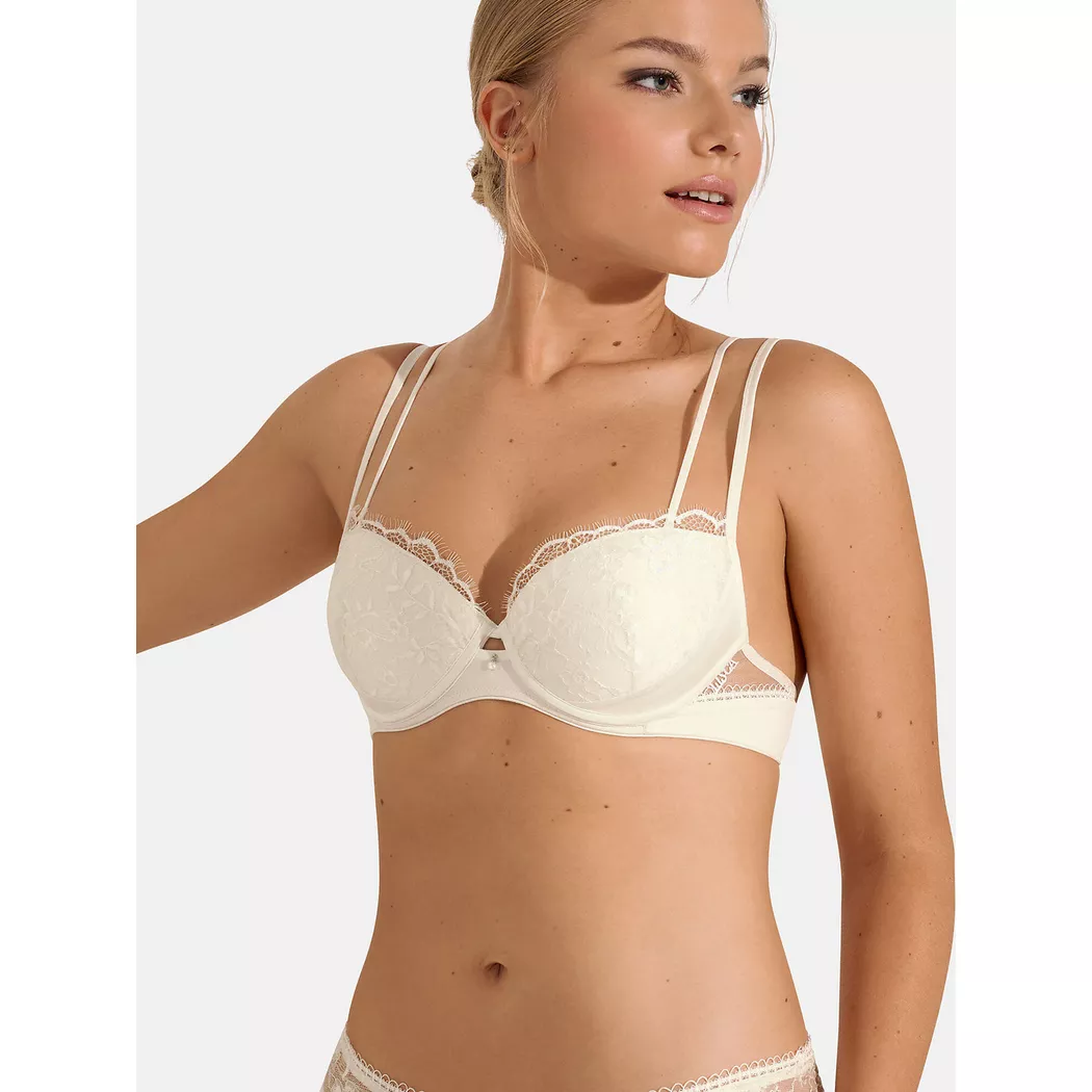 Lisca - Vorgeformter BH Daydream Hochzeit, für Damen, Beton-Optik / Weiss, Größe 90