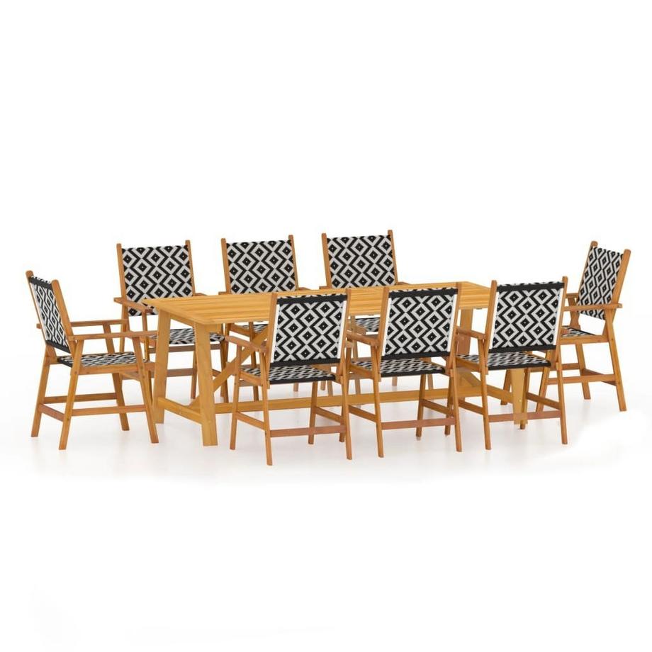 Ensemble de salle à manger de jardin bois d'acacia