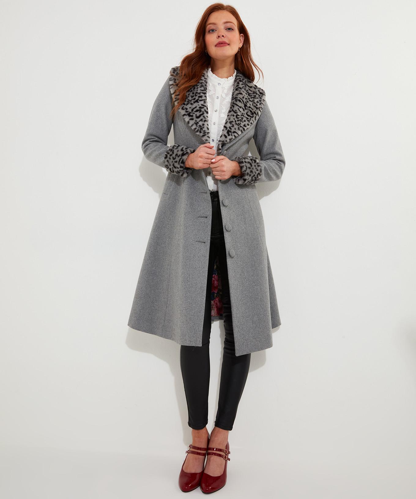 Joe Browns  Manteau Touche Fausse Fourrure et Imprimé Animal 