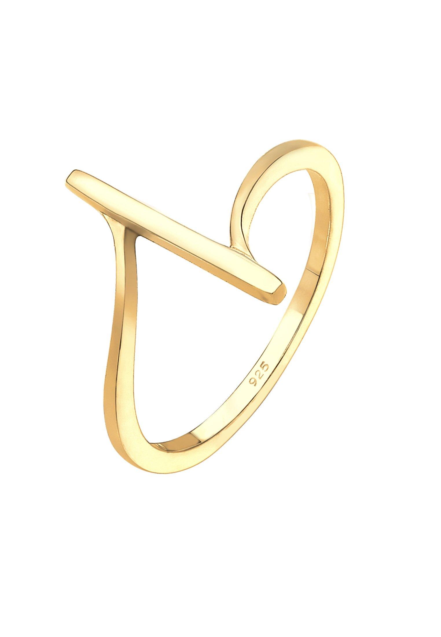 Image of Ring Bandring Geo Formen Cool Basic Minimal Damen Gold 58mm