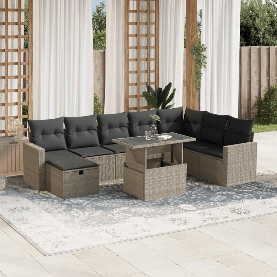 VidaXL Ensemble de canapés de jardin rotin synthétique  