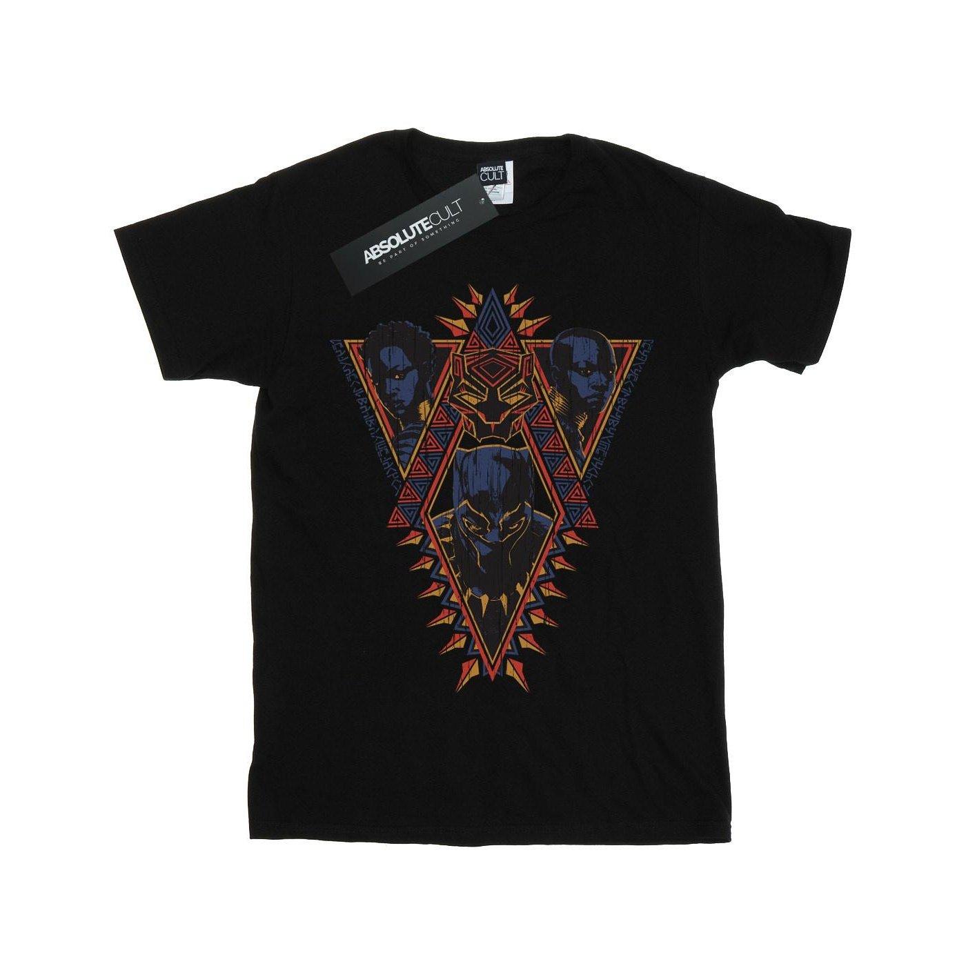 Image of Black Panther Tribal Heads Tshirt Jungen Schwarz 140/146