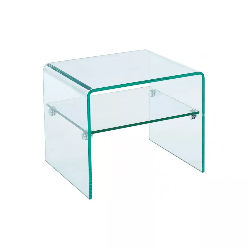 Vente-unique - Table de chevet STILEOS 1 niche Verre trempé, One Size, Transparent