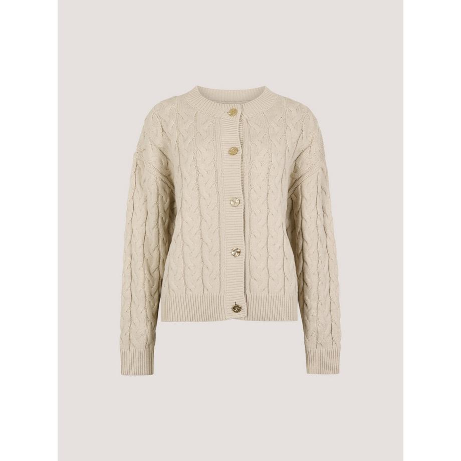 APRICOT Cardigan en maille torsadée avec patte de boutonnage  