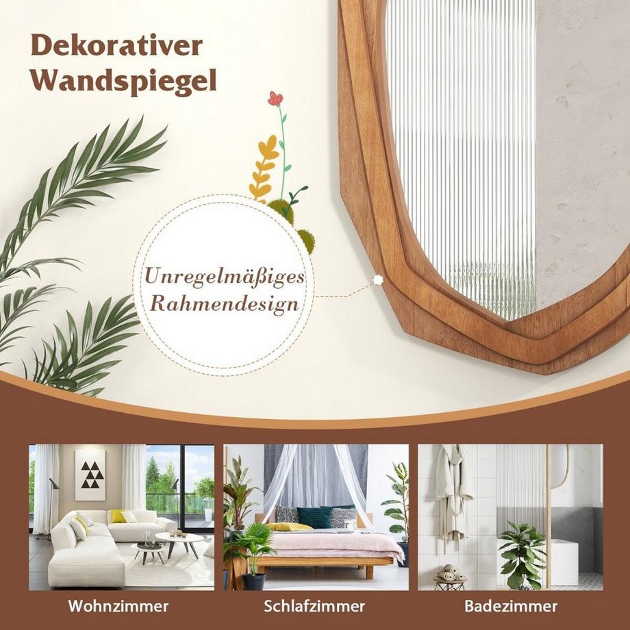 Northix Unregelmäßiger Wandspiegel, wasserdicht  