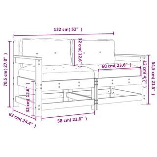 VidaXL sedia da giardino Legno di pino  