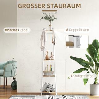 Northio Portemanteau, portant à vêtements avec 8 crochets, 4 niveaux, porte-manteau en acier pour vêtements, chapeaux, entrée, couloir, 34 x 34 x 170 cm, blanc |  