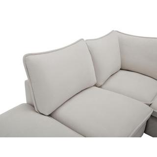 Vente-unique Ecksofa - Ecke links - Strukturstoff - Beige - BRUMADO  