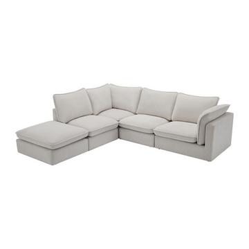 Ecksofa - Ecke links - Strukturstoff - Beige - BRUMADO